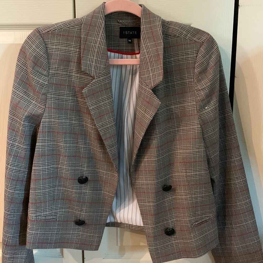 1. State Brand New Plaid Cropped Blazer